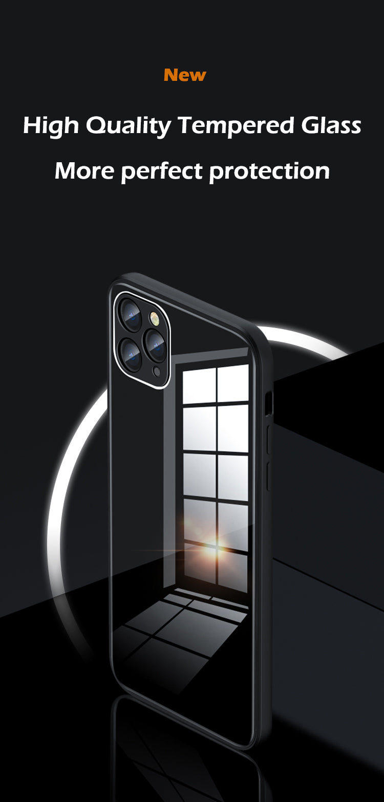 Square Tempered Glass Case For iPhone 11 12 Pro Max Case Anti-knock Baby Skin Fram Cover For iPhone X XS MAX XR 7 8 Plus